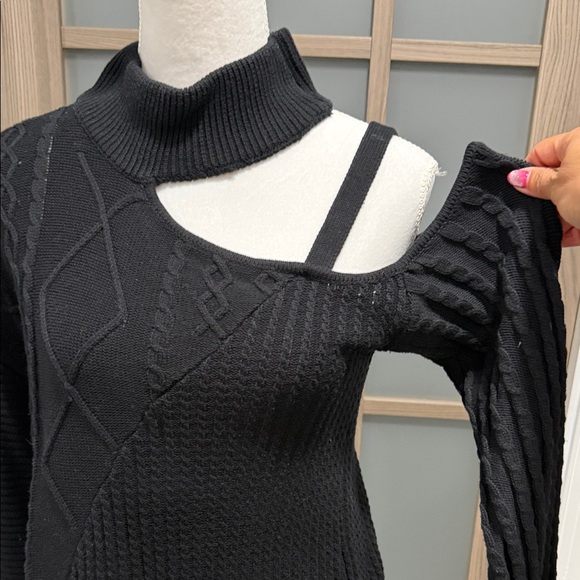 Fashion Nova Black Off-the-Shoulder Sweater - Picture 2 of 7